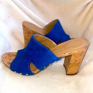 Franco Sarto Heels - Blue Strap, Wedge Heel